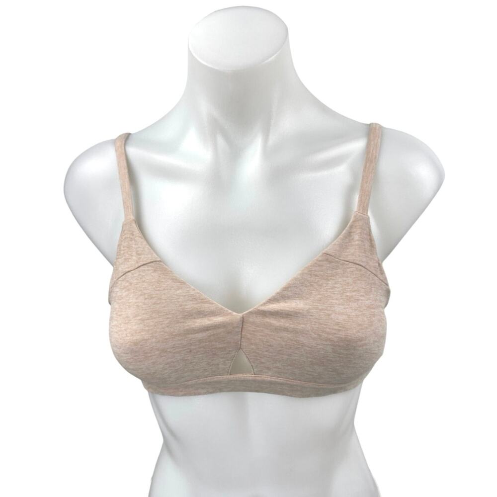 Alo Nude Beige Sleeveless Cutout Yoga Workout Athletic Sports Bra Top Size S